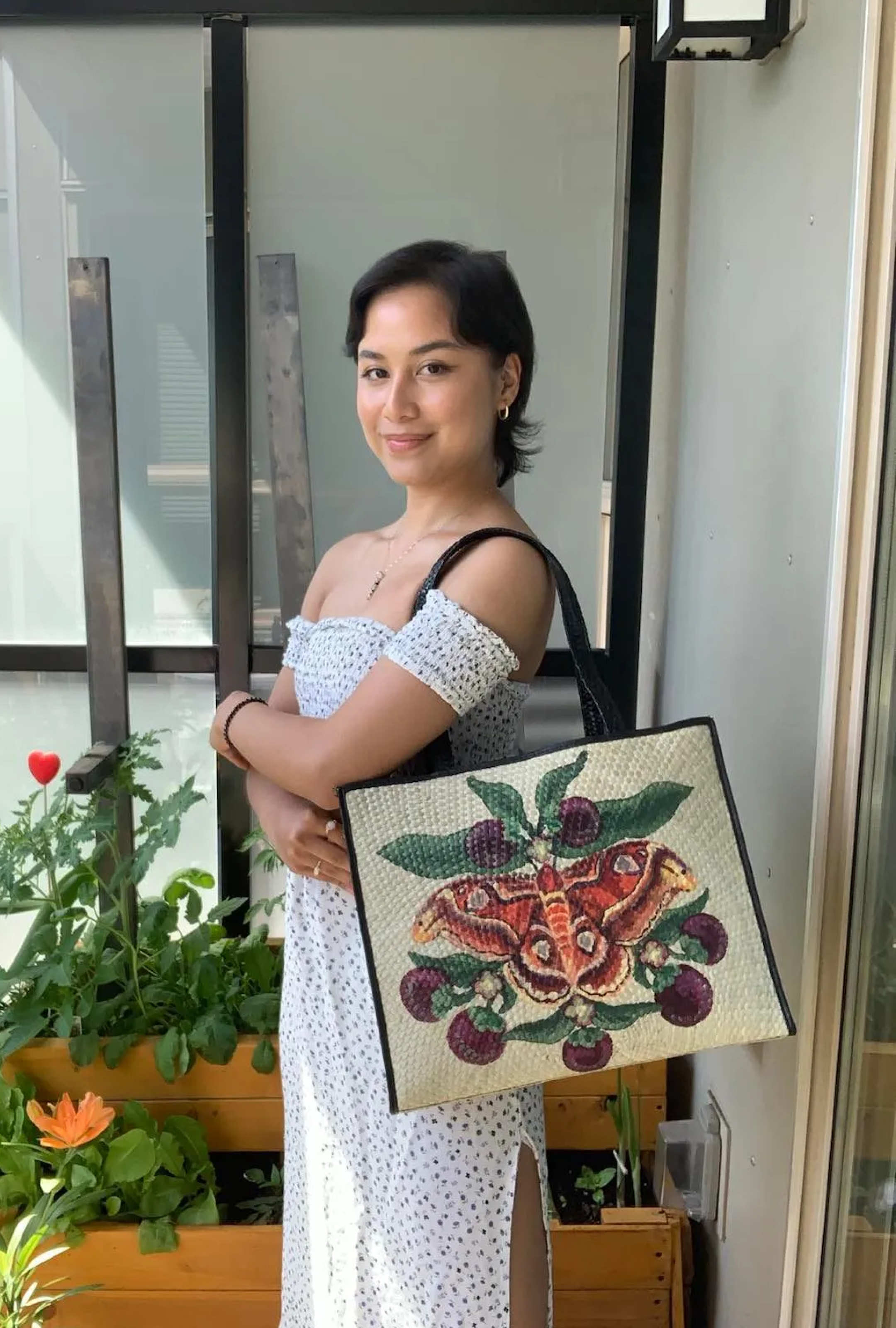 Hand-painted Buri Tote