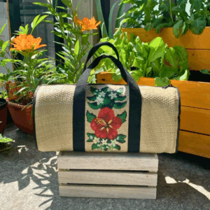 Hand-painted Buri Duffle Bag